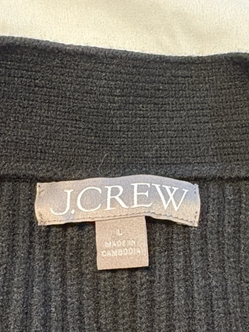 J. Crew Sculptural Cardigan Size Large Black Cropped Relaxed Casual Office
